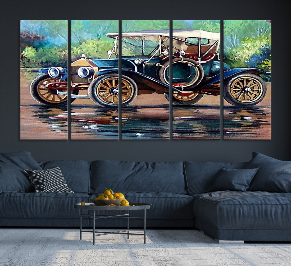 Oil Painting Old Retro Auto Car Giclee Canvas Extra Large Wall Art Print