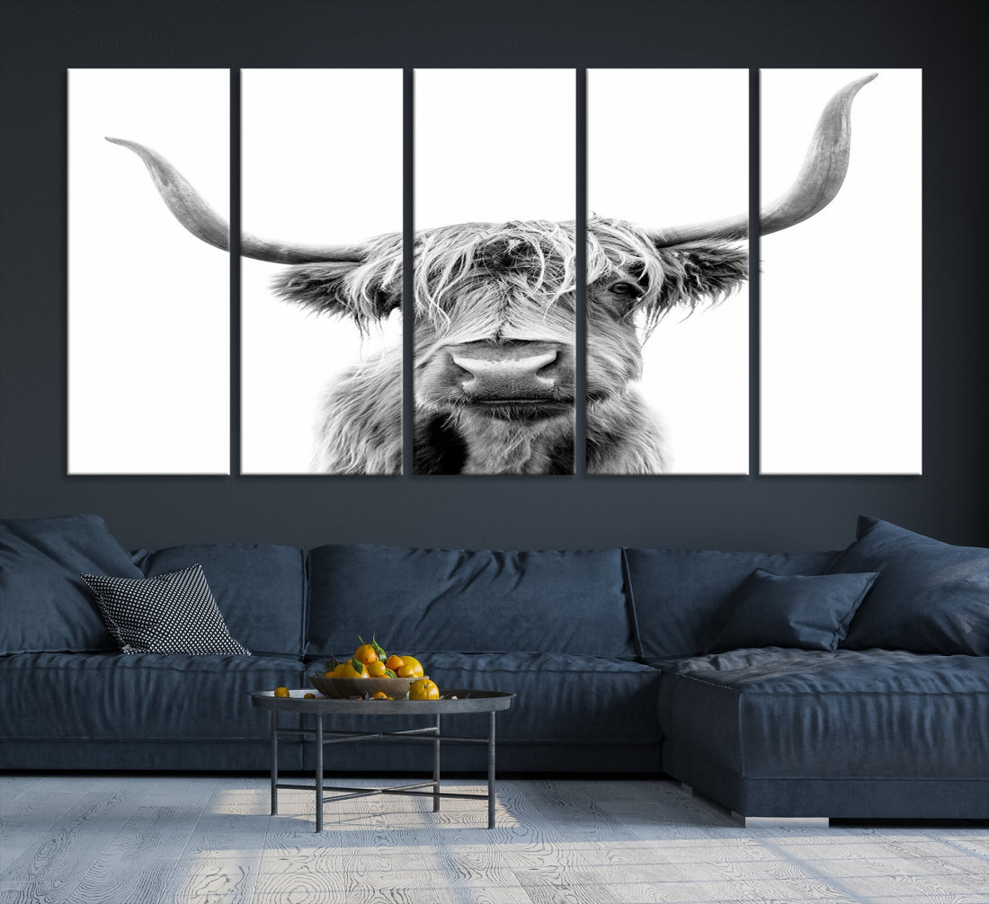 Bring the Charm of a Scottish Highland Cow to Your Farmhouse with Our Wall Art Canvas PrintA Rustic & Cozy Decor