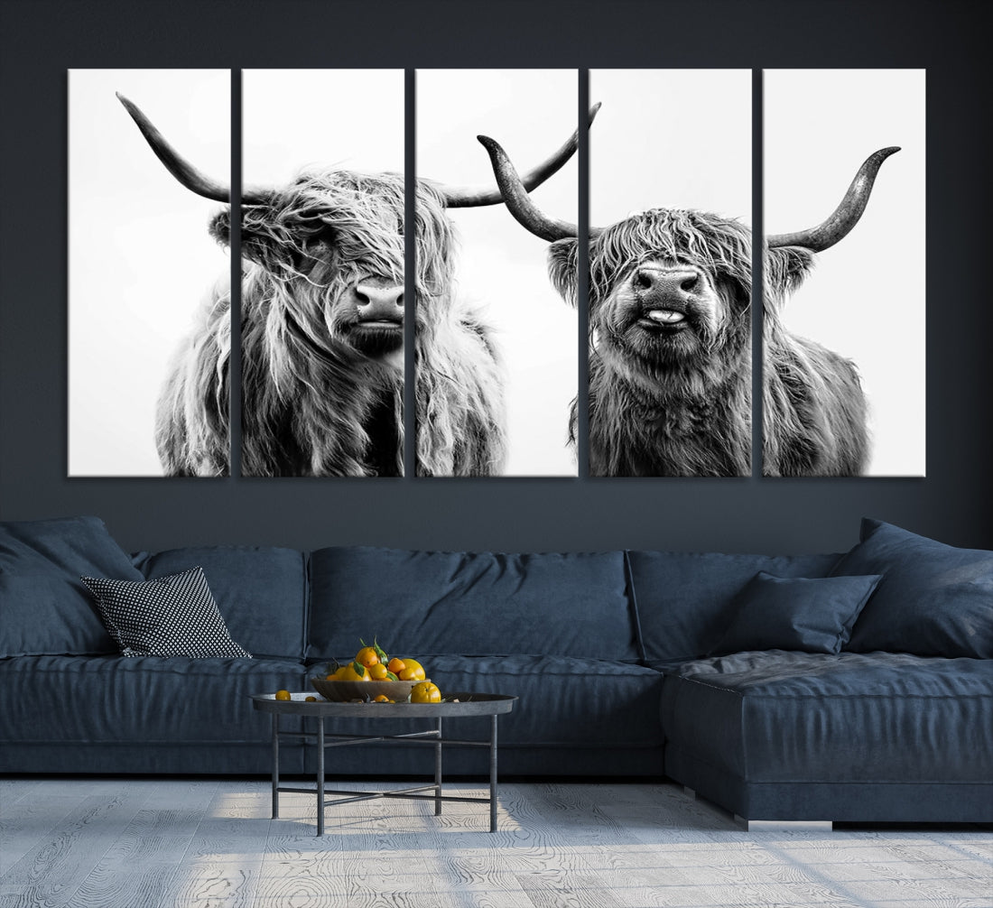 Bring the Charm of a Scottish Highland Cow to Your Farmhouse with Our Wall Art Canvas PrintA Rustic & Cozy Decor