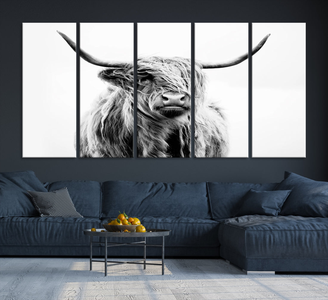 Bring the Charm of a Scottish Highland Cow to Your Farmhouse with Our Wall Art Canvas PrintA Rustic & Cozy Decor