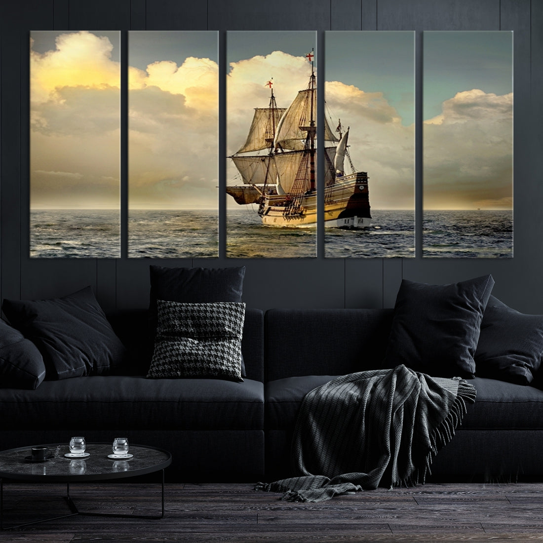 English War Ship Giclee Canvas Extra Large Wall Art Print