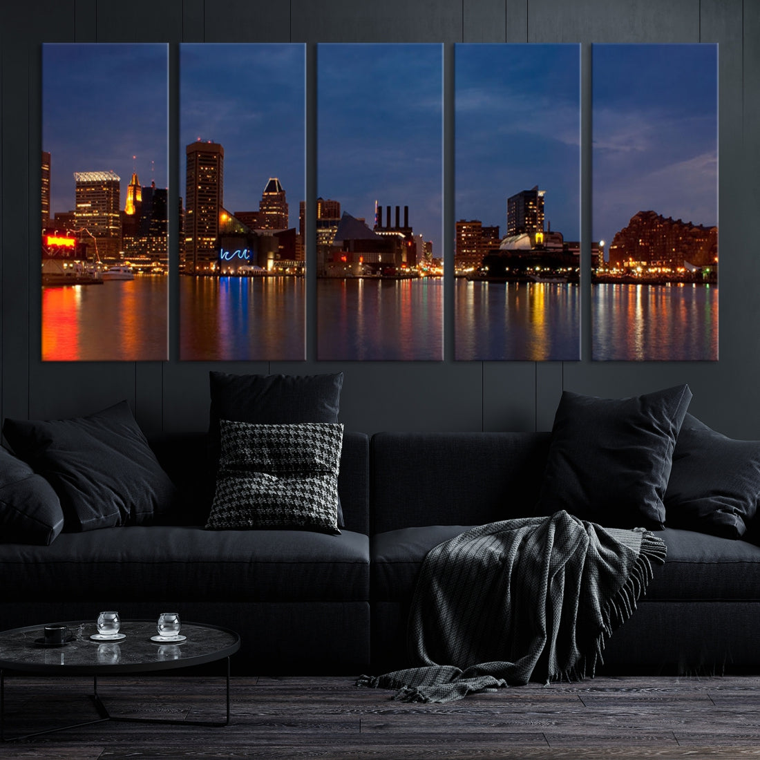 Baltimore City Downtown Skyline Cityscape Large Wall Art Canvas Print