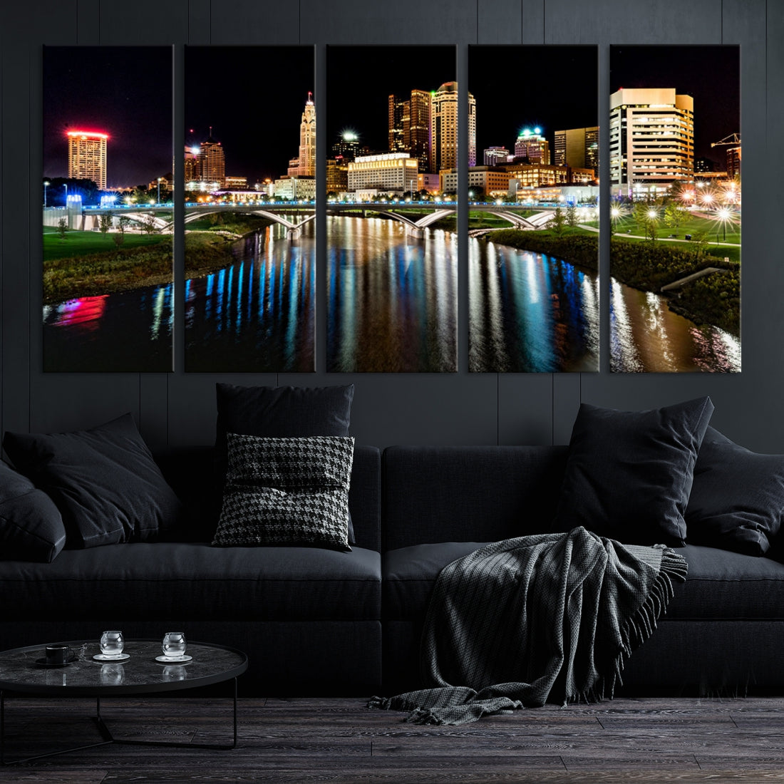 Downtown Columbus City Photography Wall Art Decor Skyline Canvas Print