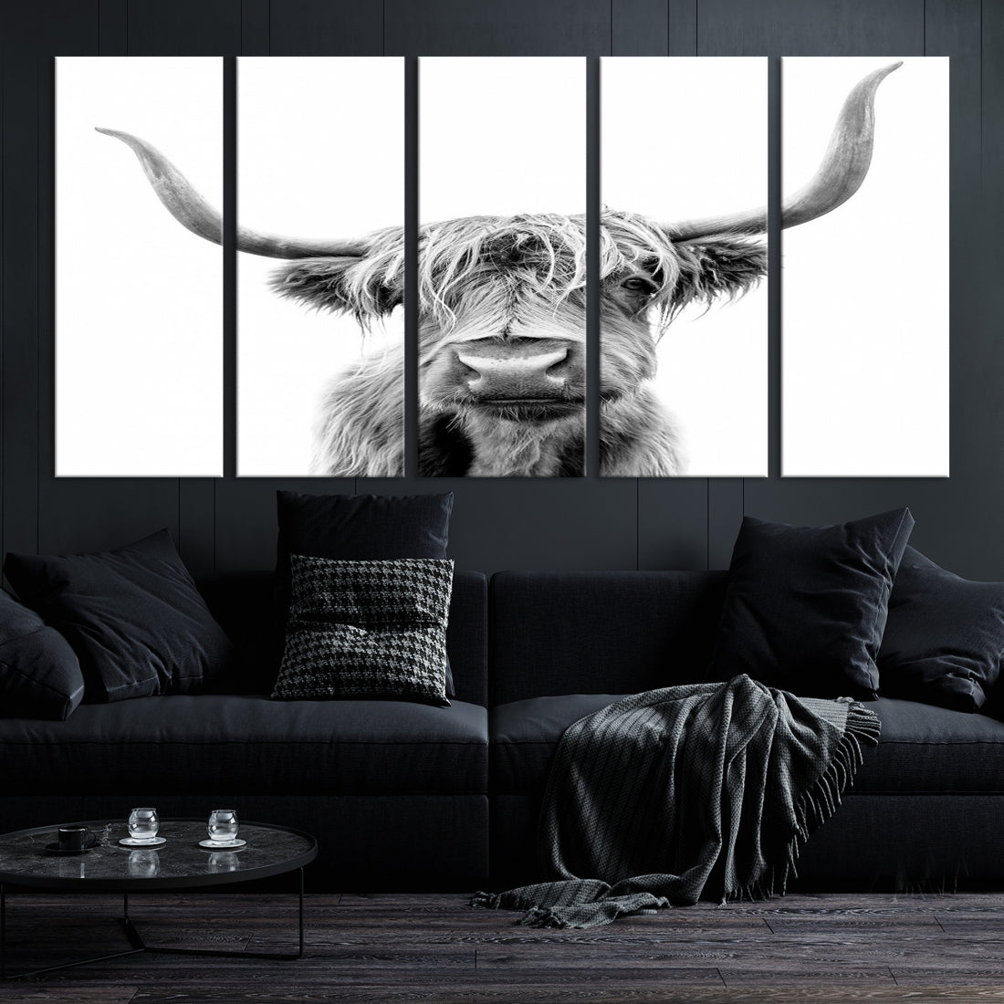 Bring the Charm of a Scottish Highland Cow to Your Farmhouse with Our Wall Art Canvas PrintA Rustic & Cozy Decor