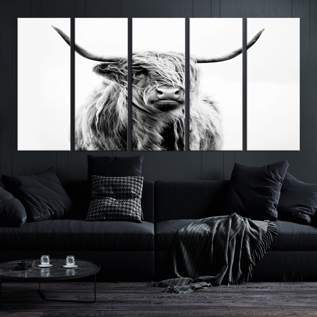 Bring the Charm of a Scottish Highland Cow to Your Farmhouse with Our Wall Art Canvas PrintA Rustic & Cozy Decor