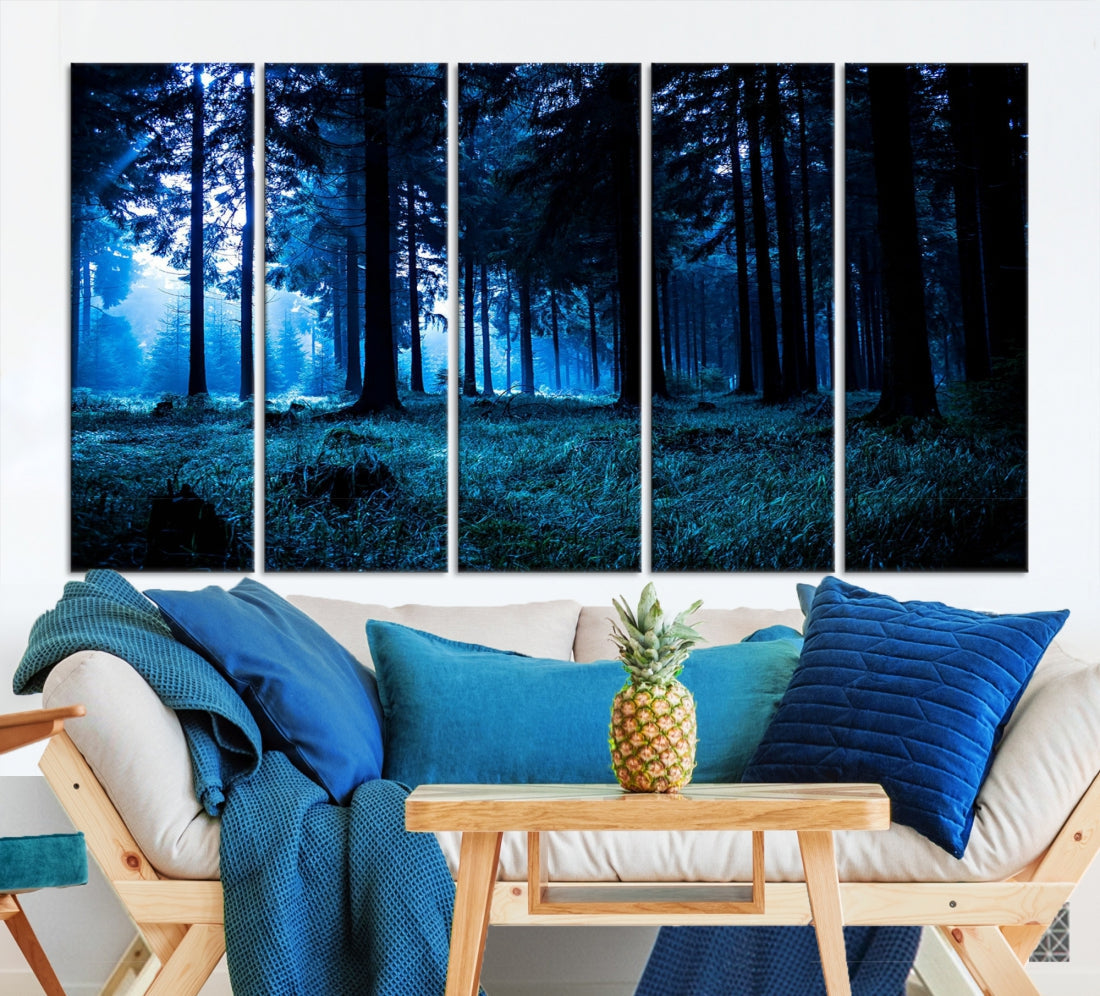 Mystic Dark Forest Wall Art Large Forest Canvas Print Landscape Canvas Art Multi Panel Wall Art Large Piece Canvas Set