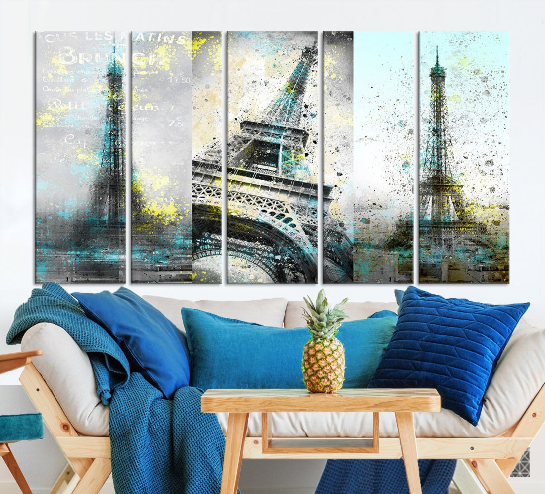 High Quality Antiqued Eiffel Tower Premium Giclee Canvas Wall Art Print