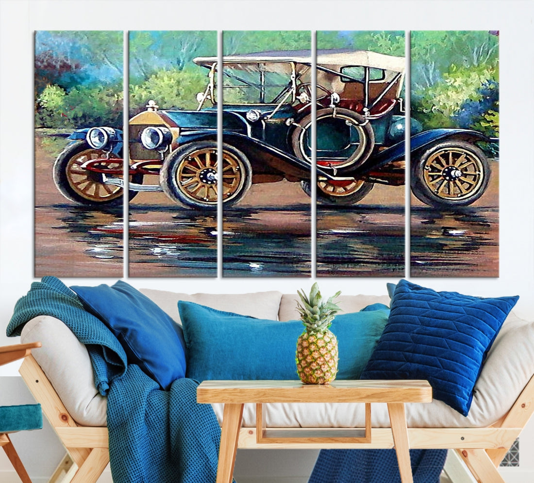 Oil Painting Old Retro Auto Car Giclee Canvas Extra Large Wall Art Print