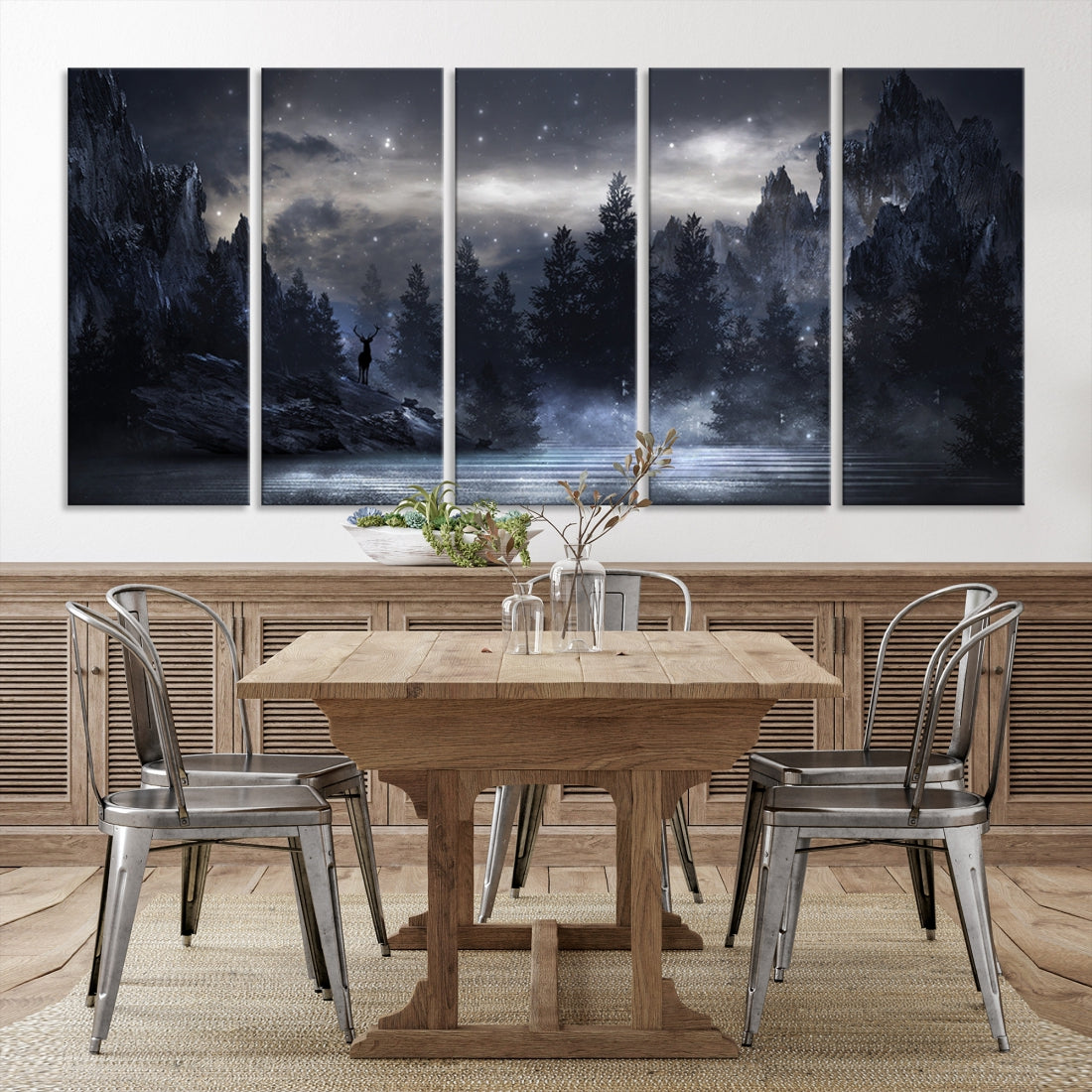 Thrilling Dark Forest Wall Art Canvas Print