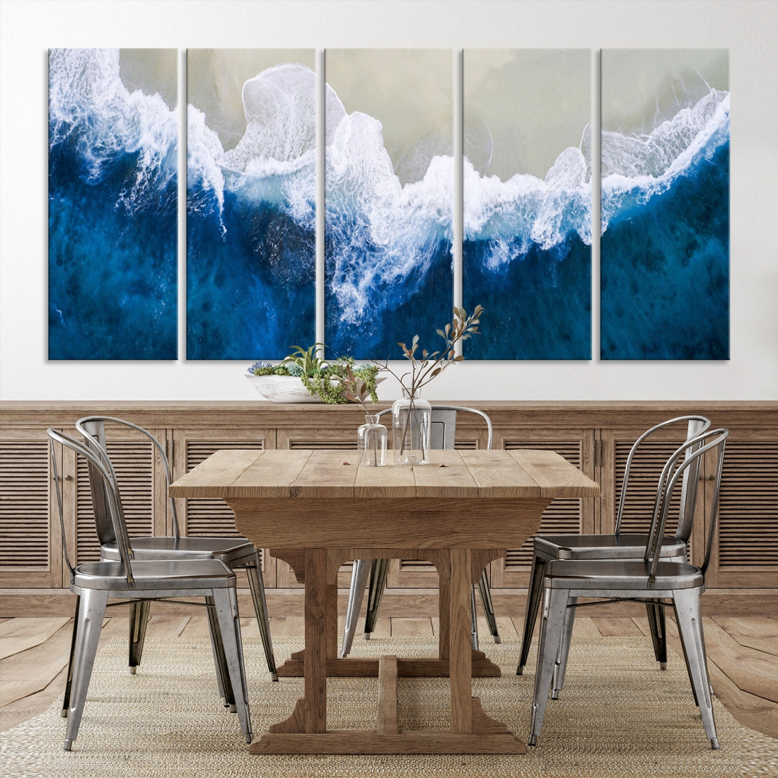 Hypnotic Aerial Beach Photo Wall Art Print Extra Large Ocean Canvas Print