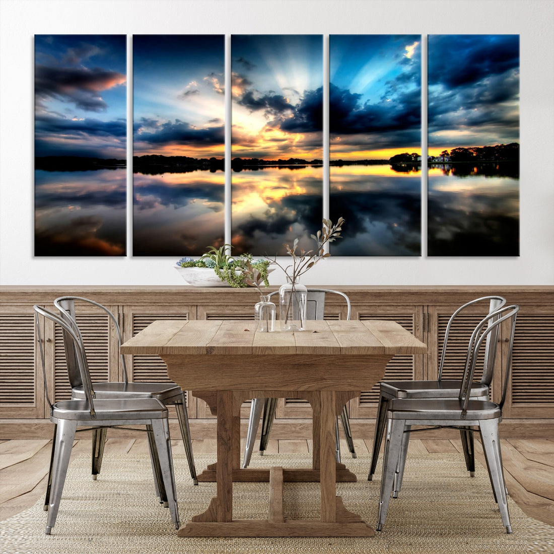 Blue Sunset to Your Walls with Our Beach View Canvas Wall Art Print