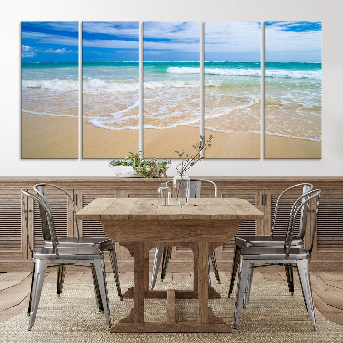 Soothing Tropical Beach Wall Art Canvas Print Coastal Ocean Holiday Season Wall Decor