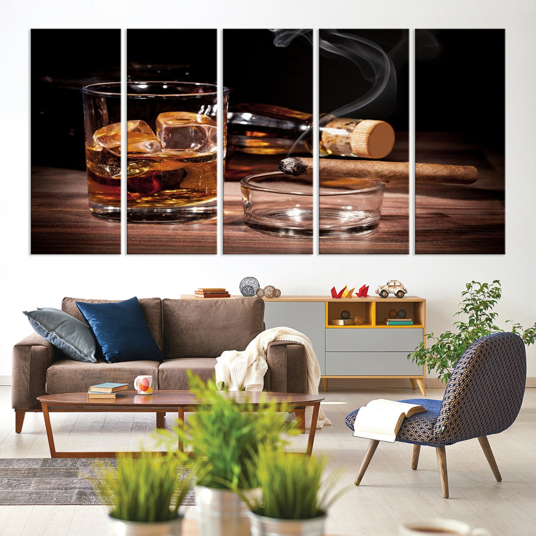 Elegant Whiskey Wall Art Canvas Print Bourbon Art Printing Modern Decor