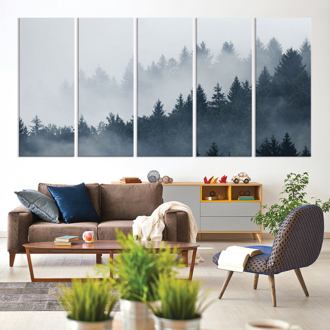 Bring the Peaceful Beauty of a Misty Foggy Forest with Clouds to Your Home with Our Nature Wall Art Canvas Print