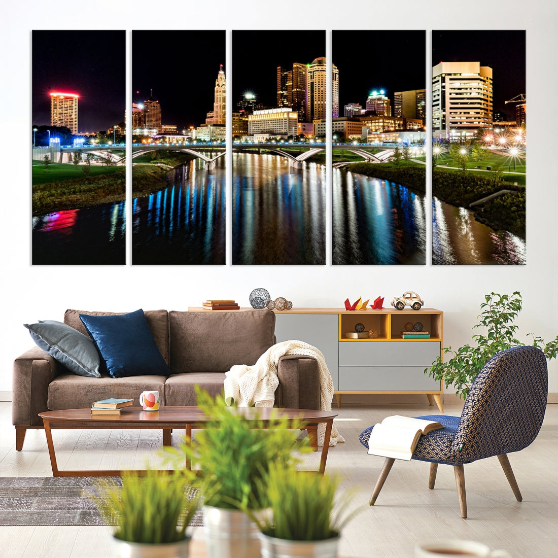 Downtown Columbus City Photography Wall Art Decor Skyline Canvas Print