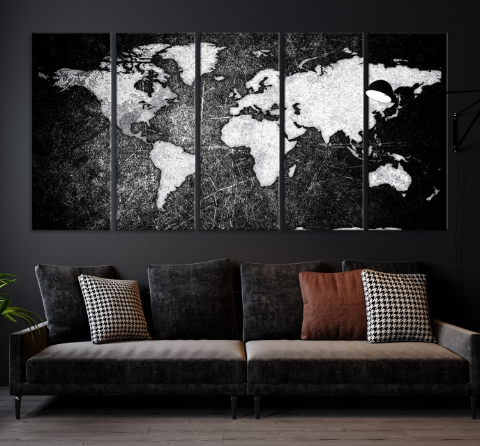 Black World Map