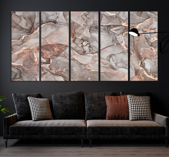 Rose Gold Marble Canvas Wall Art Giclee Print Abstract Wall Decor