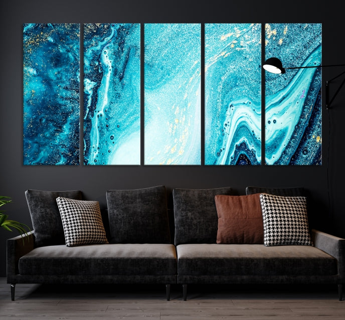 Large Marble Wall Decor Abstract Fluid Effect Canvas Art Print