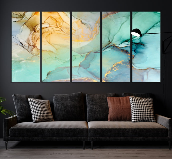 Green Contemporary Wall Art Abstract Print on Original Canvas