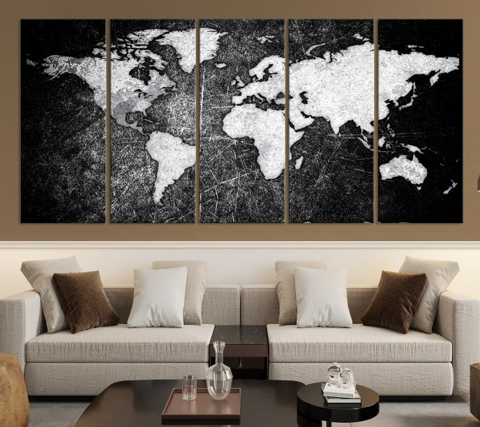 Black World Map