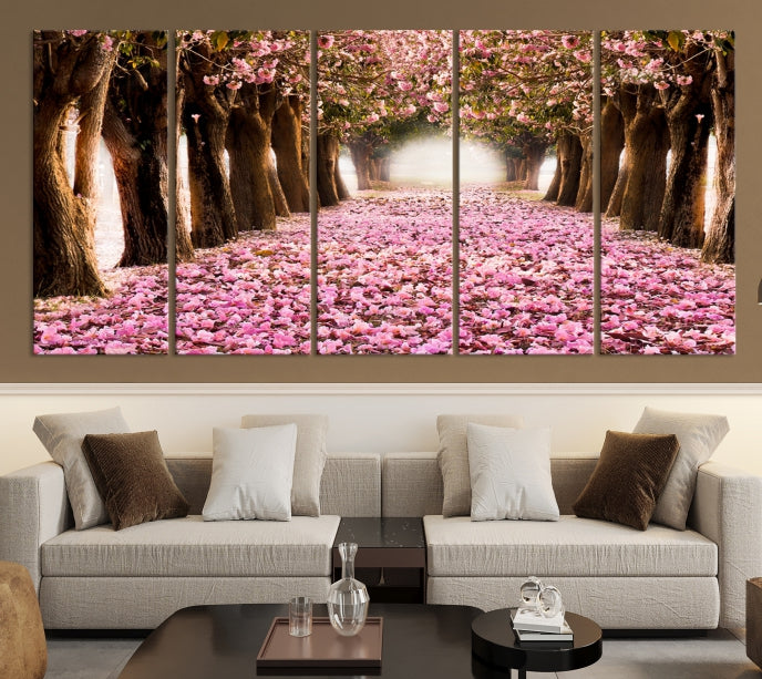 Mesmerizing Blossom Cherry Trees Large Wall Art Framed Canvas Print