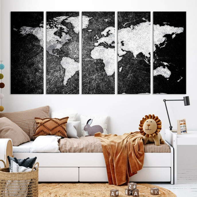 Black World Map