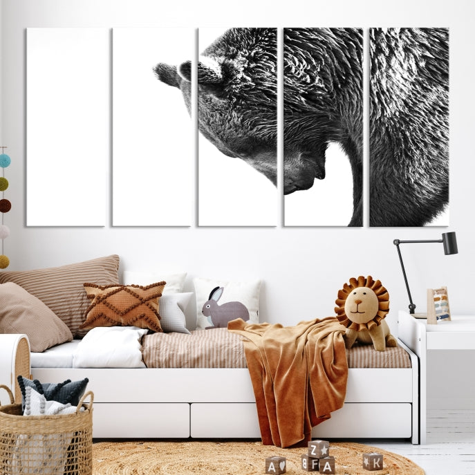 Large Wall Art Wild Bears Canvas PrintFramedReady to Hang