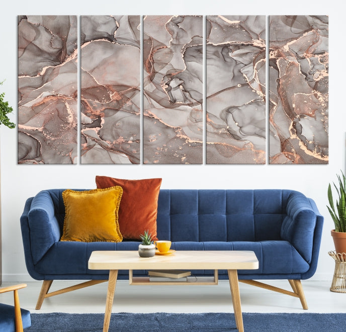 Rose Gold Marble Canvas Wall Art Giclee Print Abstract Wall Decor