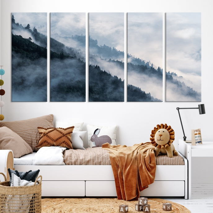 Misty Forest Canvas Wall Art Print