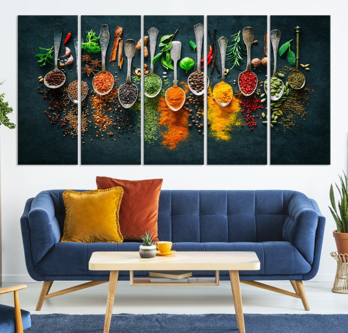 Add a Touch of Flavor to Your Kitchen with Our Large Spice Wall Art Canvas PrintA Decorative & Inspiring Decor Piece