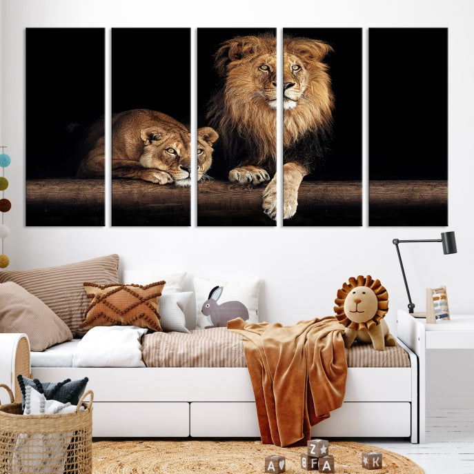 Extra Large Lion Photography Wall Art Animal Print Canvas Wall Decor