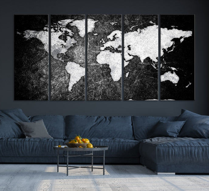 Black World Map