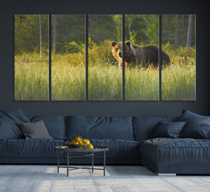 Wild Bears in Nature Large Wall Art Canvas PrintFramedReady to Hang