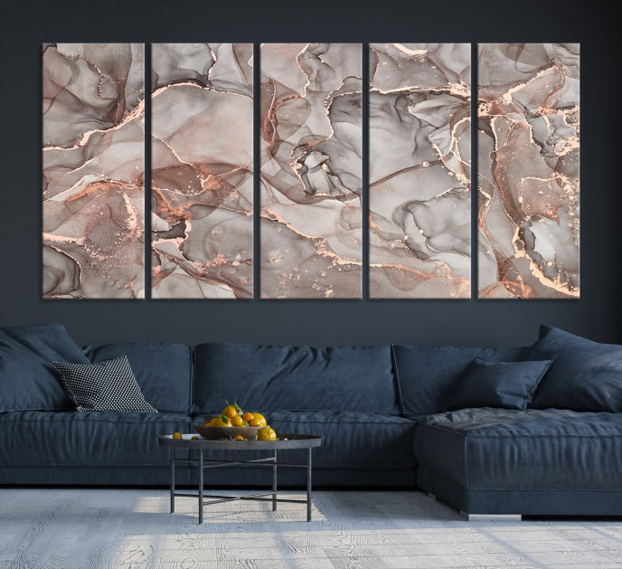 Rose Gold Marble Canvas Wall Art Giclee Print Abstract Wall Decor