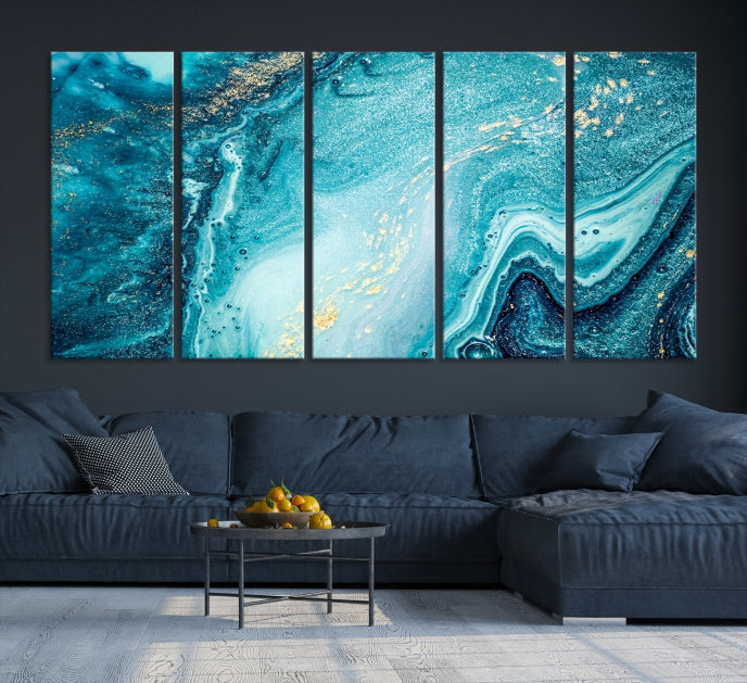 Large Marble Wall Art Framed Modern Abstract Canvas Print