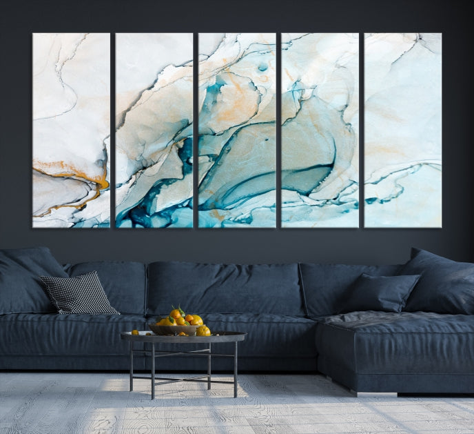 Bring a Modern & Stylish Touch to Your Home Decor with Our Large Abstract Fluid Effect Marble Canvas Wall Art Print