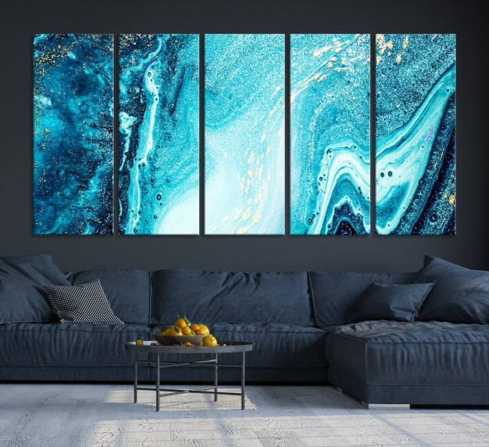 Large Marble Wall Decor Abstract Fluid Effect Canvas Art Print