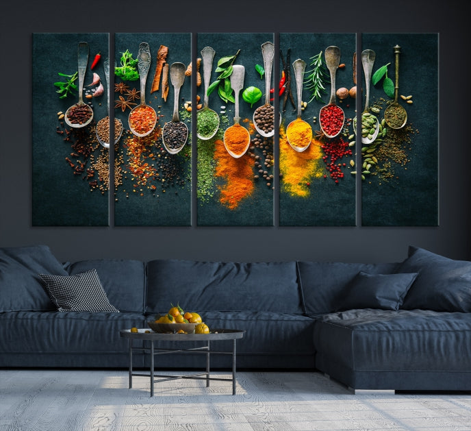 Add a Touch of Flavor to Your Kitchen with Our Large Spice Wall Art Canvas PrintA Decorative & Inspiring Decor Piece