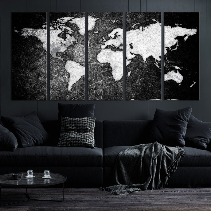 Black World Map