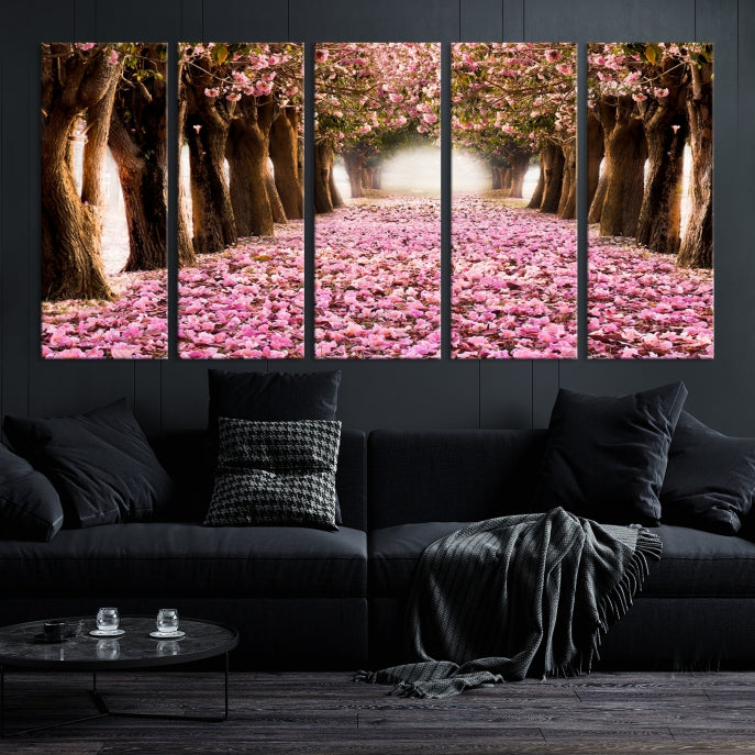 Mesmerizing Blossom Cherry Trees Large Wall Art Framed Canvas Print