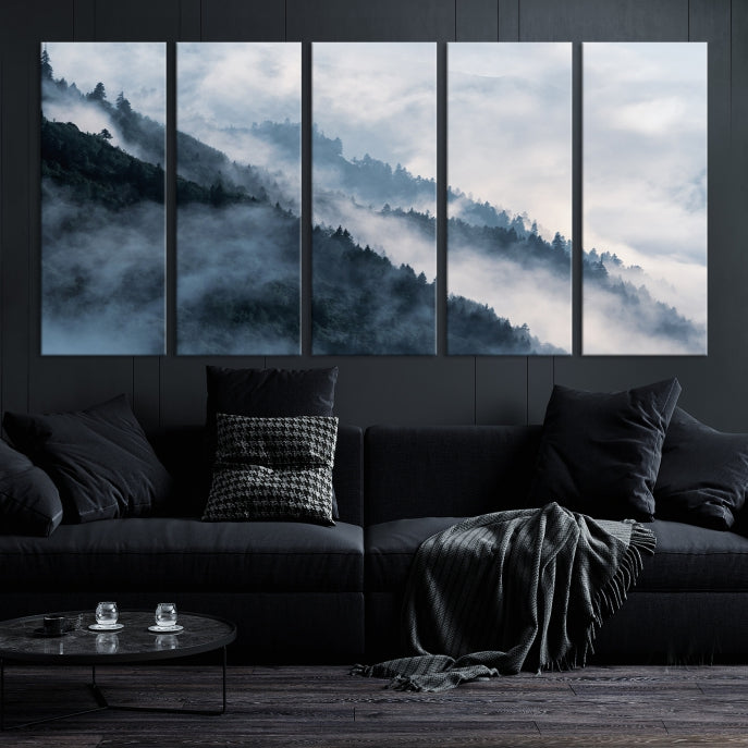 Misty Forest Canvas Wall Art Print