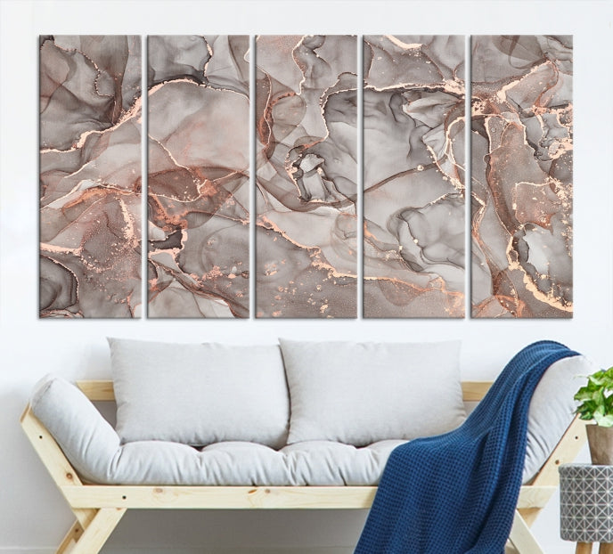 Rose Gold Marble Canvas Wall Art Giclee Print Abstract Wall Decor