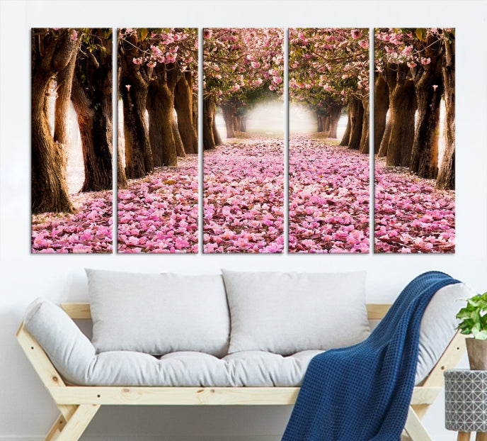 Mesmerizing Blossom Cherry Trees Large Wall Art Framed Canvas Print