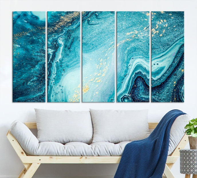 Large Marble Wall Art Framed Modern Abstract Canvas Print