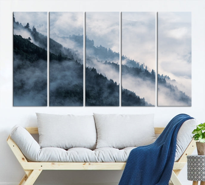 Misty Forest Canvas Wall Art Print