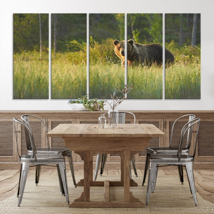 Wild Bears in Nature Large Wall Art Canvas PrintFramedReady to Hang