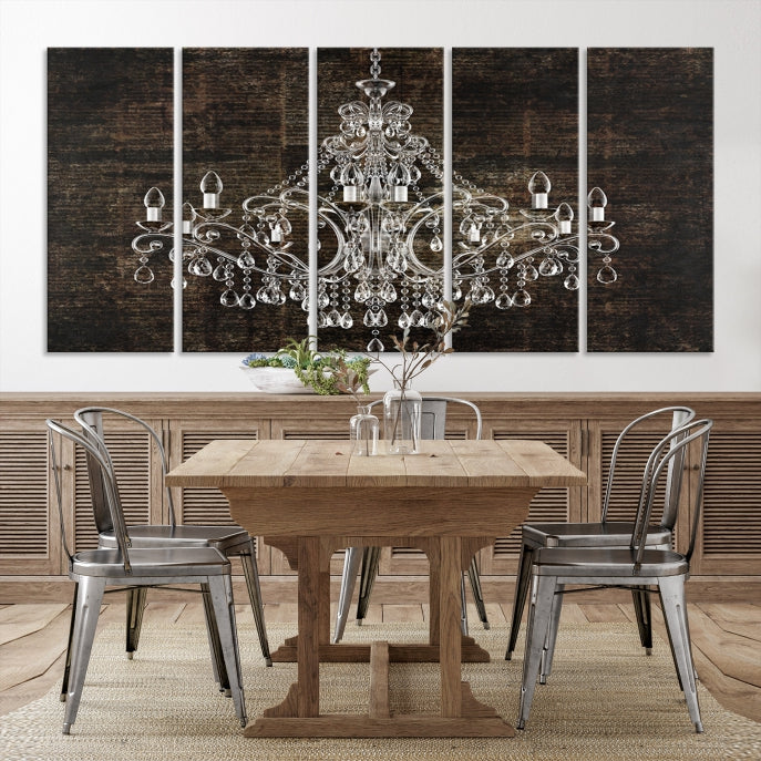 Rustic Chandelier Canvas Wall Art Giclee Print