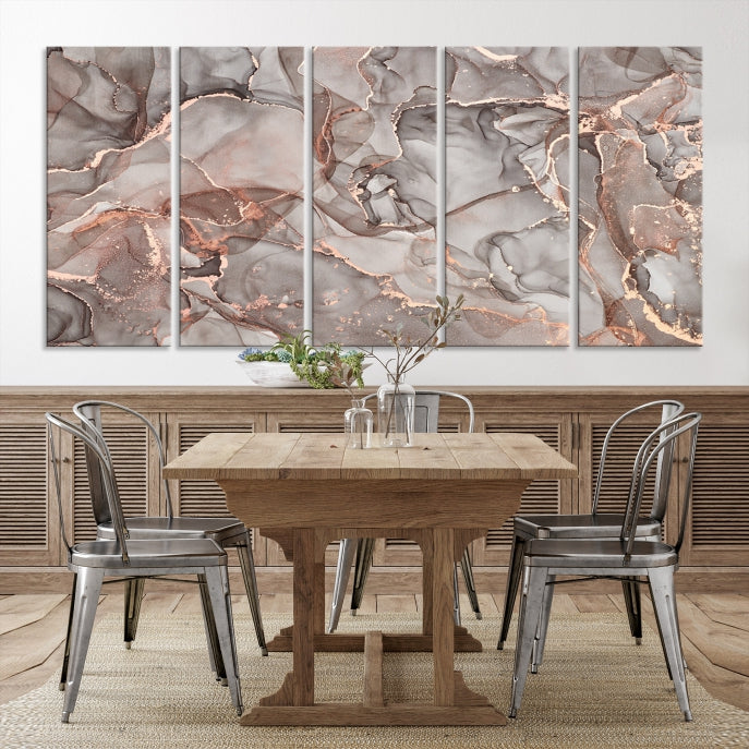 Rose Gold Marble Canvas Wall Art Giclee Print Abstract Wall Decor