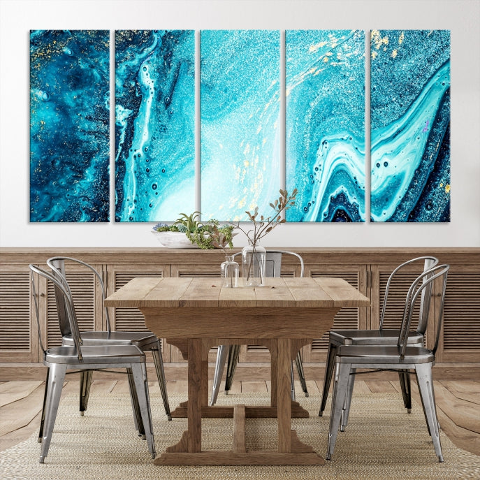 Large Marble Wall Decor Abstract Fluid Effect Canvas Art Print