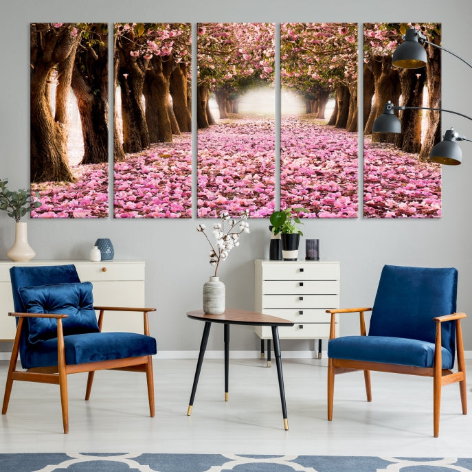 Mesmerizing Blossom Cherry Trees Large Wall Art Framed Canvas Print